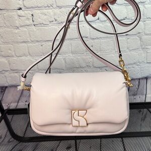 Kate Spade Lilac Moon Puffy Shoulder Bag with Gold Accents